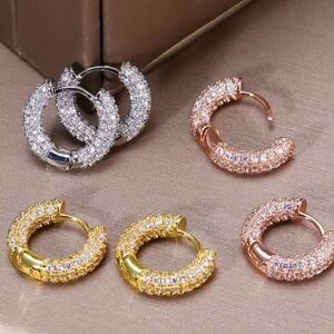 Elegant Gold and Silver Hoop Earrings Set